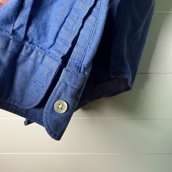 YSL Yves Saint Laurent Menswear Vintage Size L Blue Dress Shirt - Picture 5 of 7